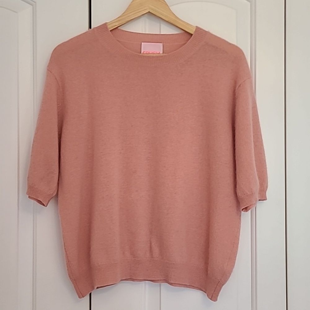 CRUSH Cashmere Short Sleeve Pink Sweater Size 2 (M/L)